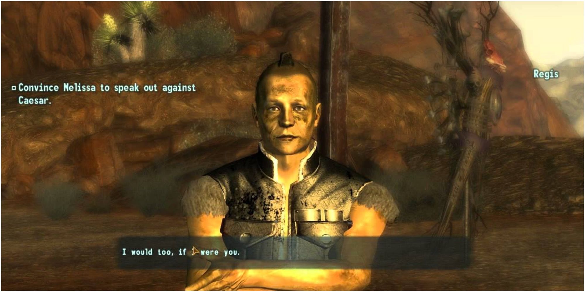 Speaking with Regis in Fallout New Vegas