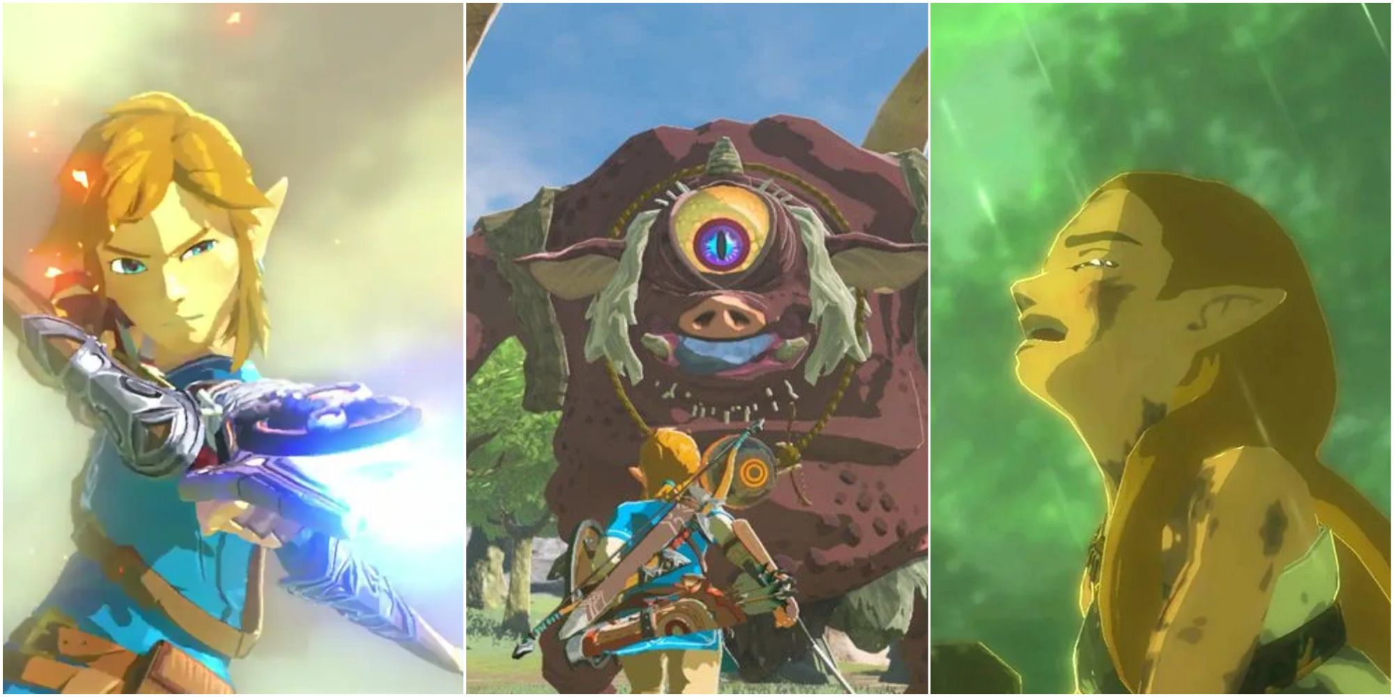 A collage of images from The Legend Of Zelda: Breath Of The Wild