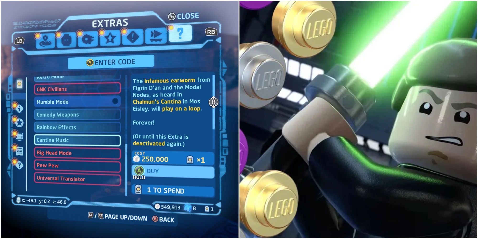 List of bonus in Lego Star Wars The Skywalker Saga use the extras