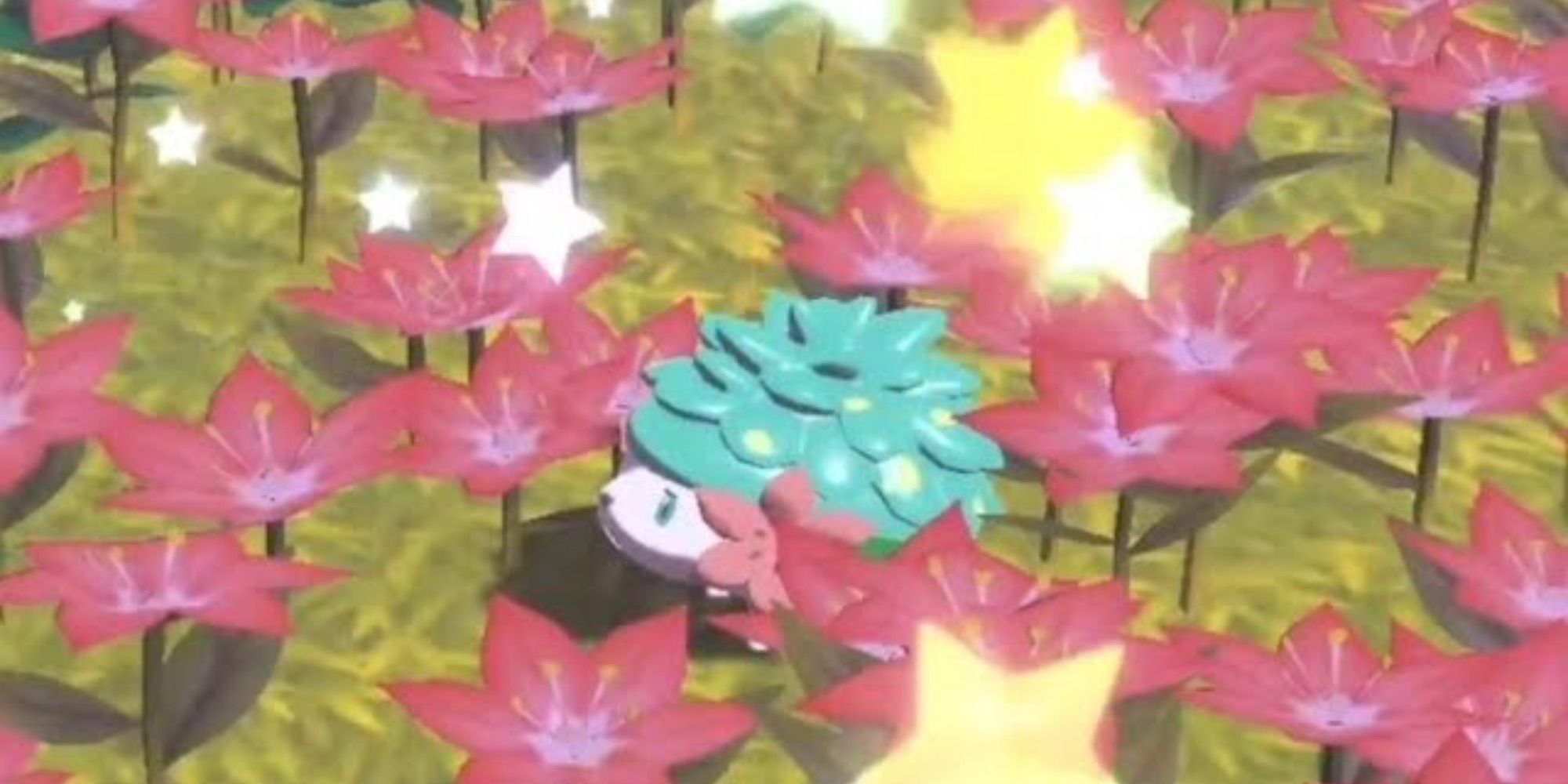 Shiny Shaymin, available in Pokemon Legends Arceus after Pokemon Home Update