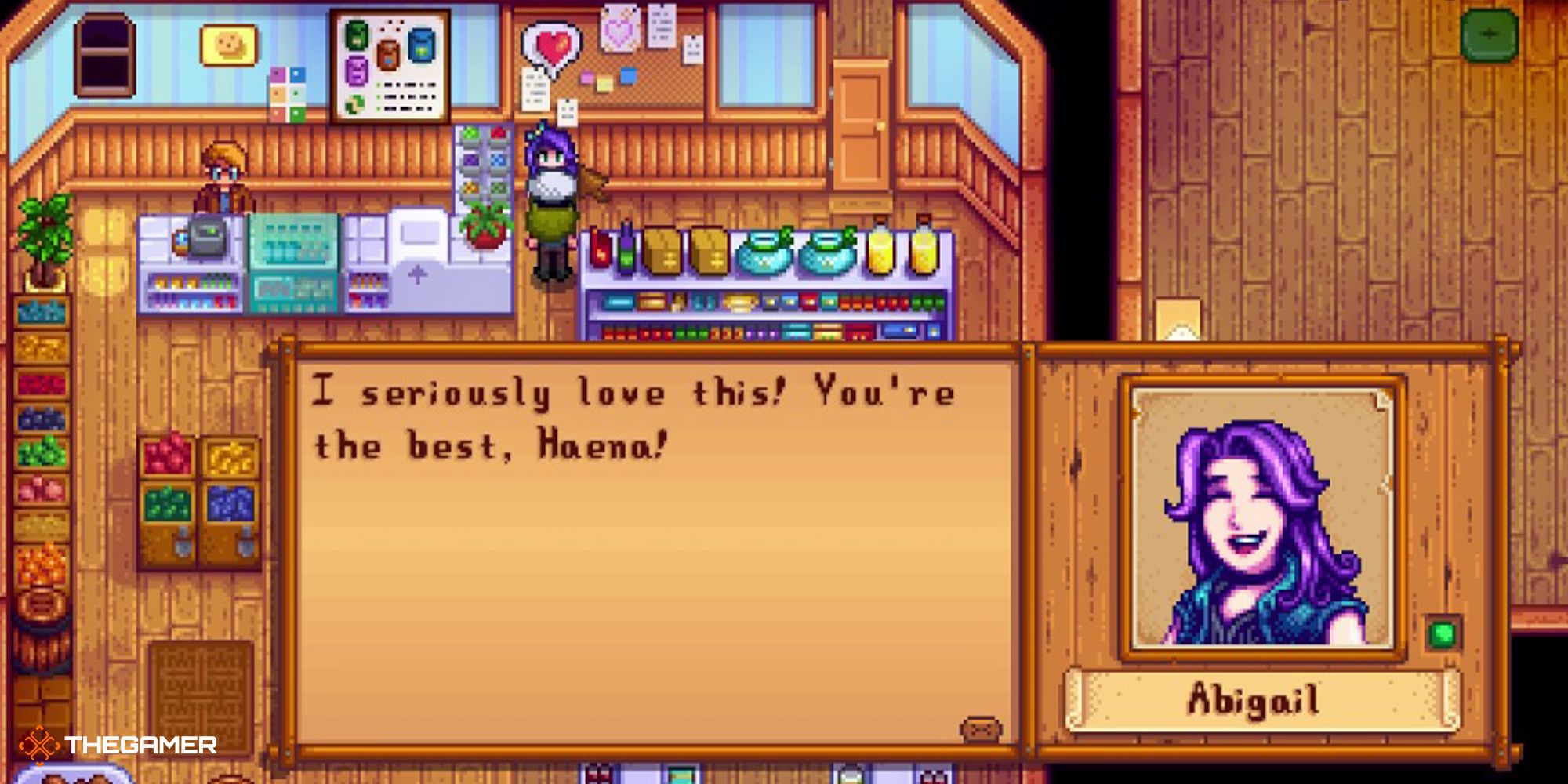 stardew valley - abigail loves your gift