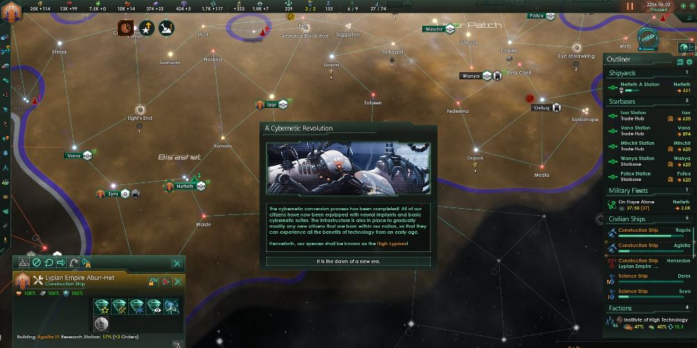 the Cybernetic Revolution event occurs during Stellaris