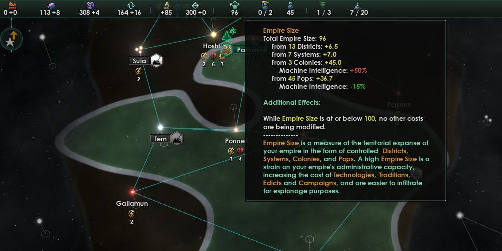 empire size at the beginning of a campaign in Stellaris