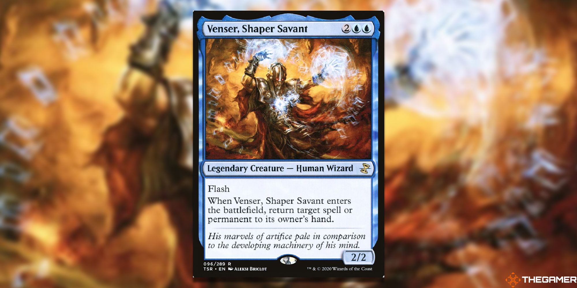 Venser, Shaper Savant full card with background