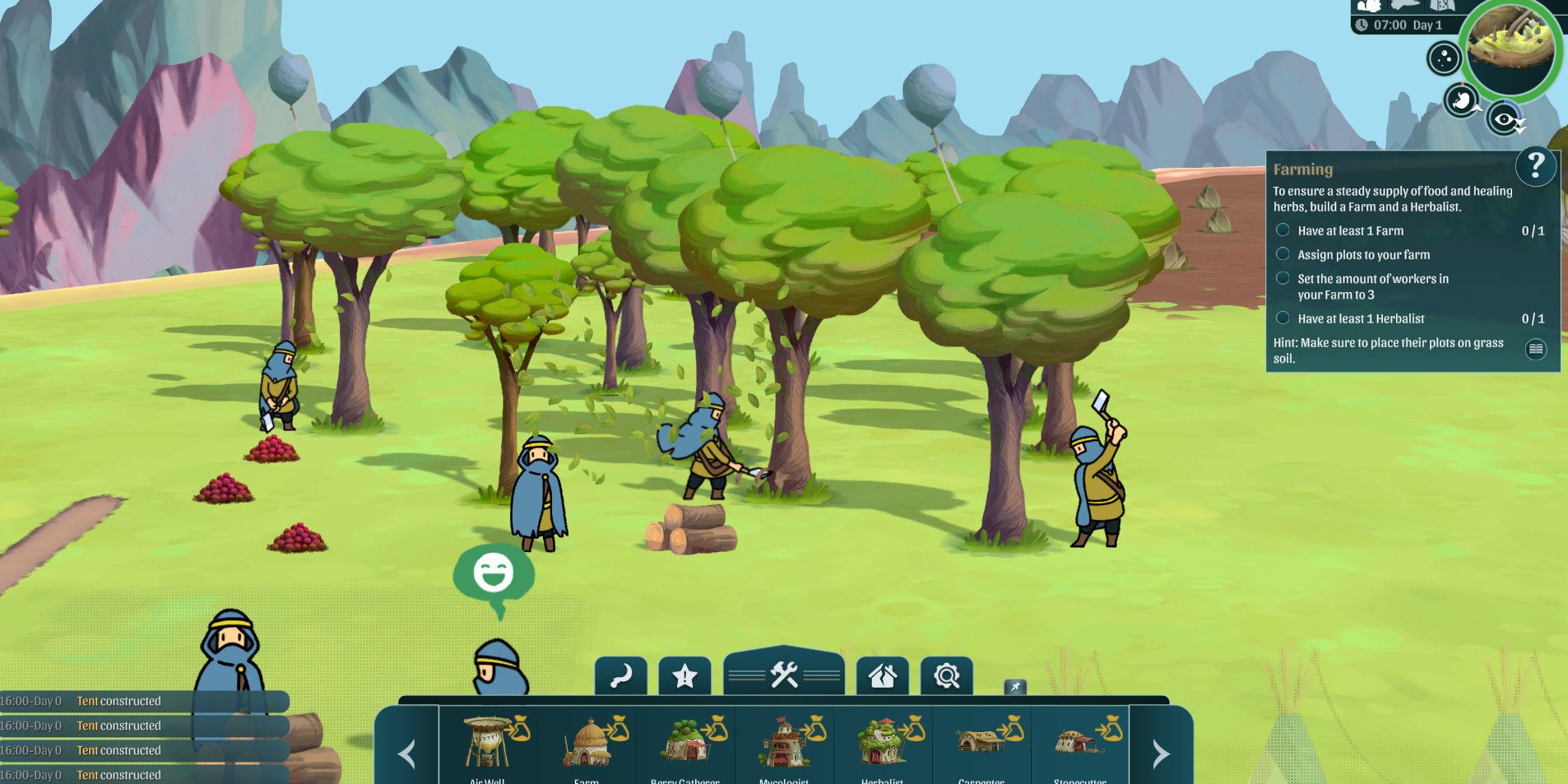 villagers chopping trees down