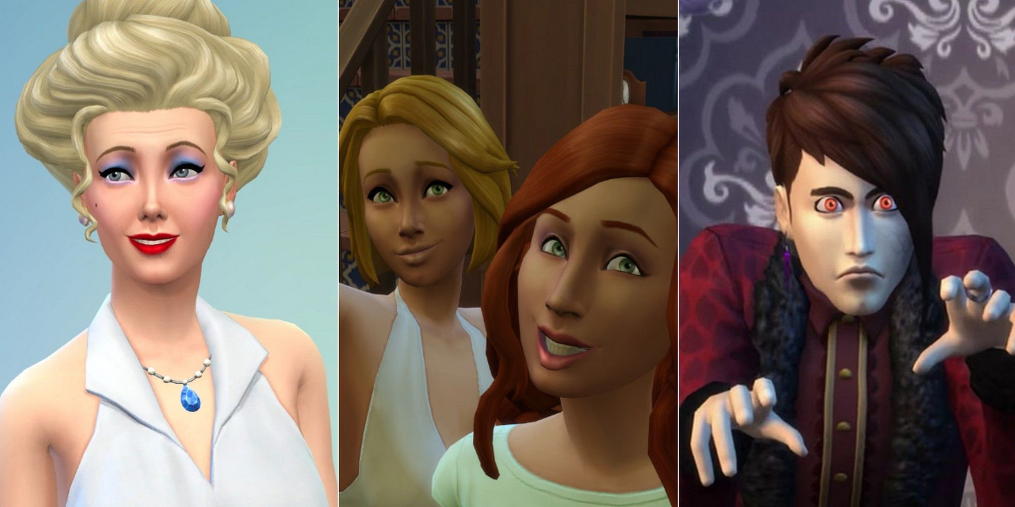 Judith Ward, the Calientes, and Caleb Vattore from The Sims 4