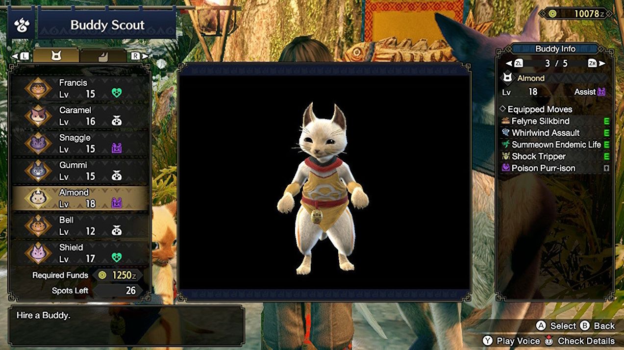 Scouting a Palico in Monster Hunter Rise.