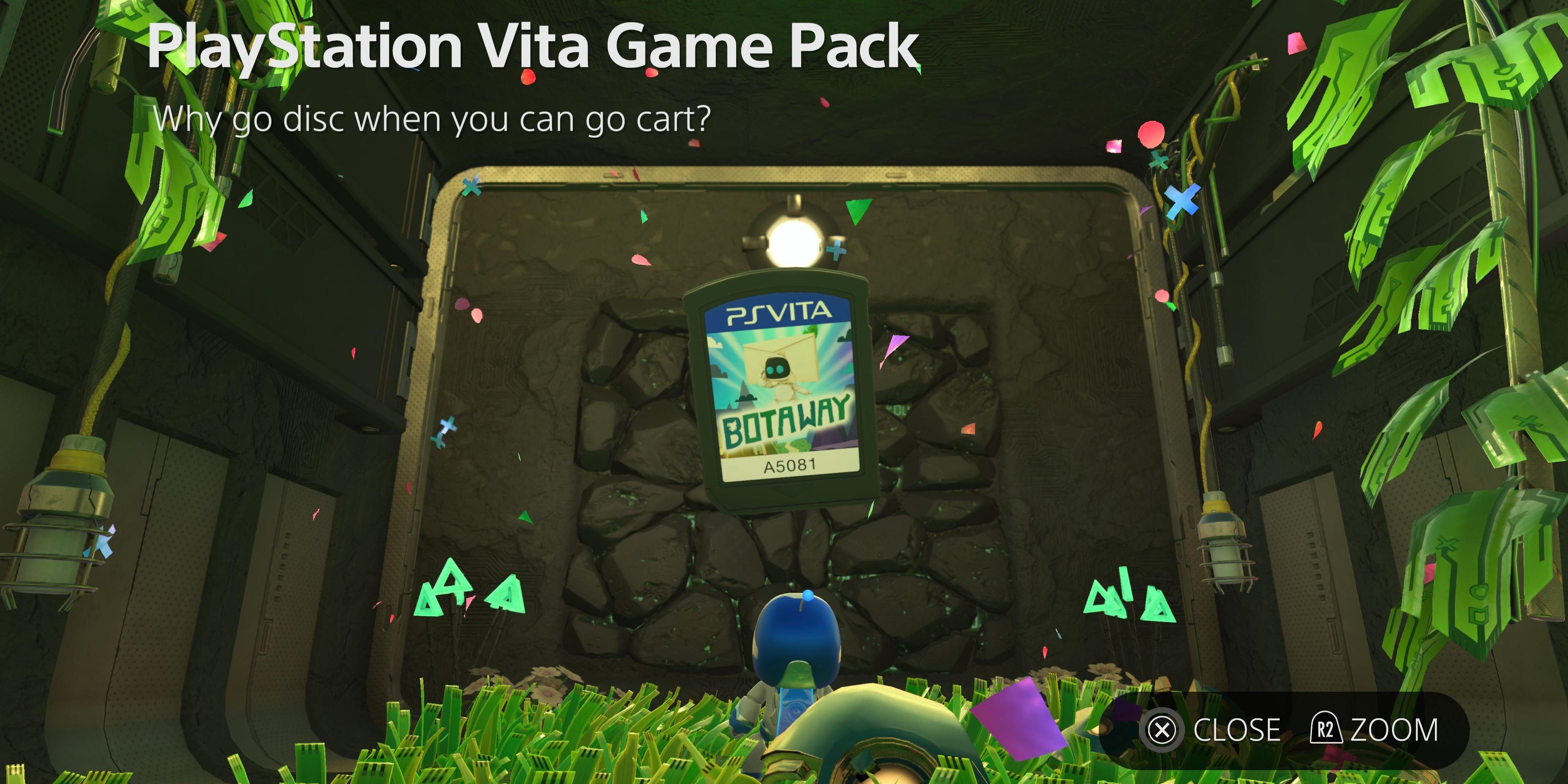 astro finding ps vita game pack artifact