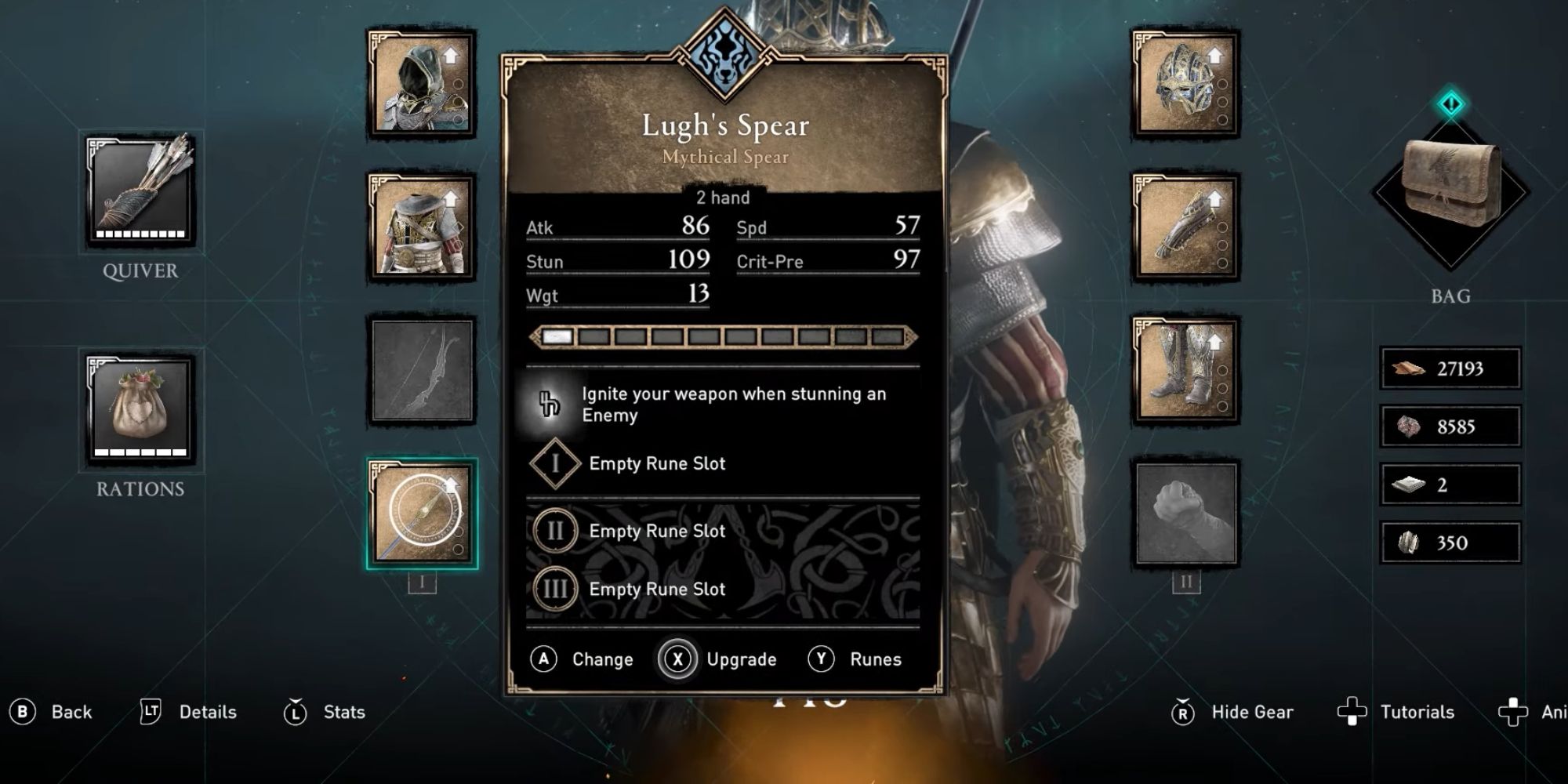 Assassin's Creed Valhalla Screenshot Of Lugh's Spear Stats