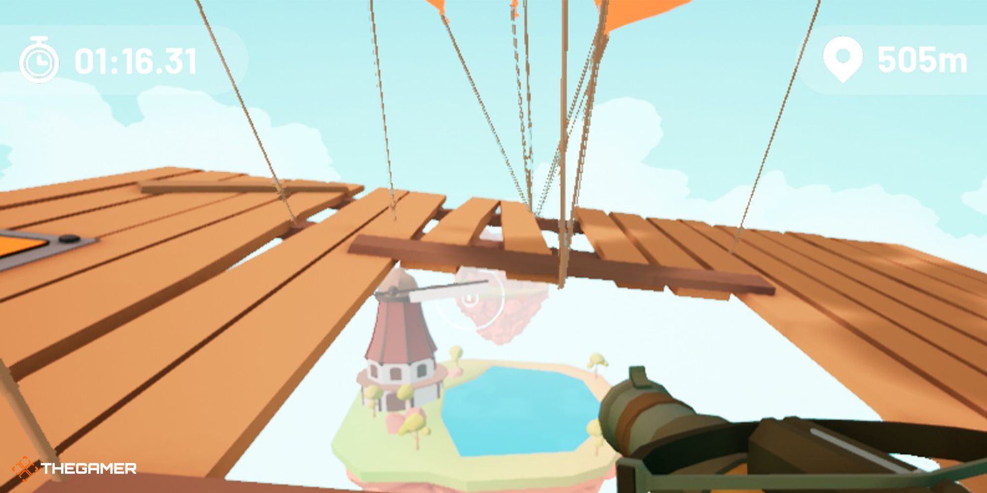 Balloon Flight - Gliding to an island