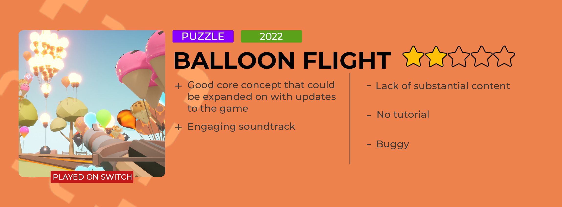 Balloon Flight Review Card