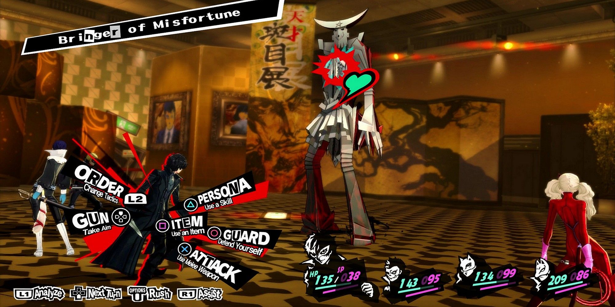 A battle sequence from Persona 5