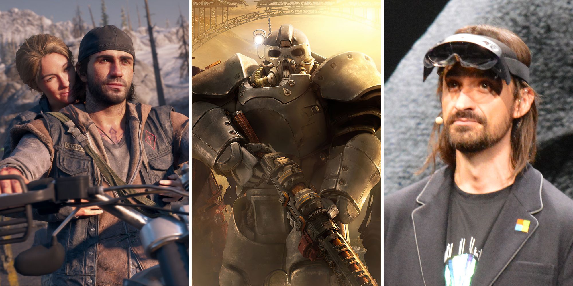 Deacon from Days Gone, man in Power Armour from Fallout 76, and HoloLens creator Alex Kipman