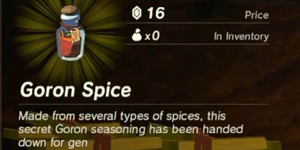 Legend Of Zelda Breath Of The Wild Screenshot Of Goron Spice