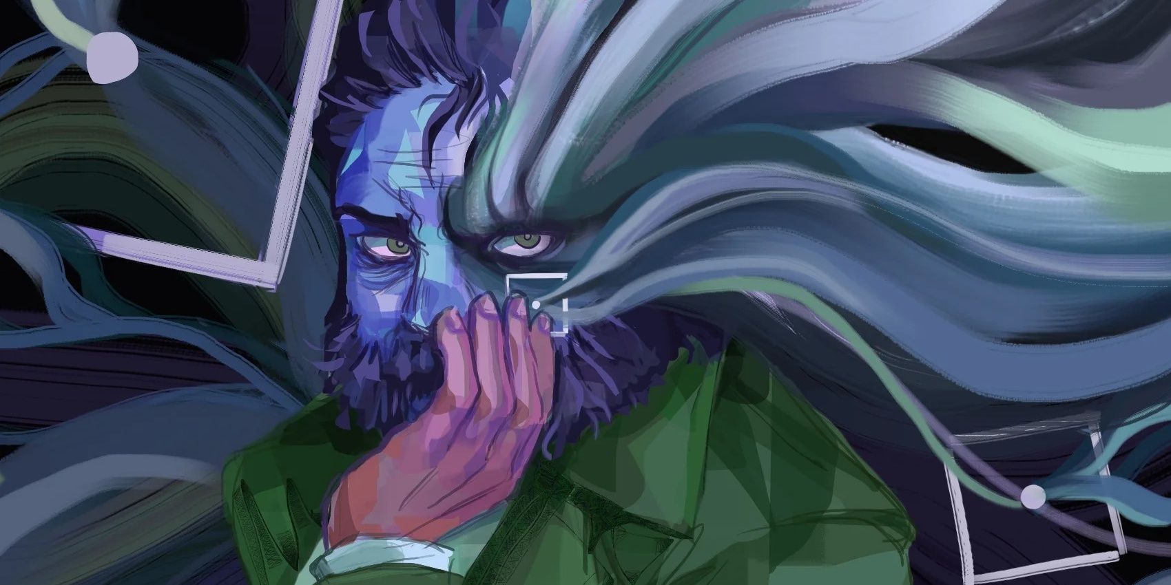 اثر هنری برای Conceptualization، با حضور هری دوبوا در Disco Elysium. 