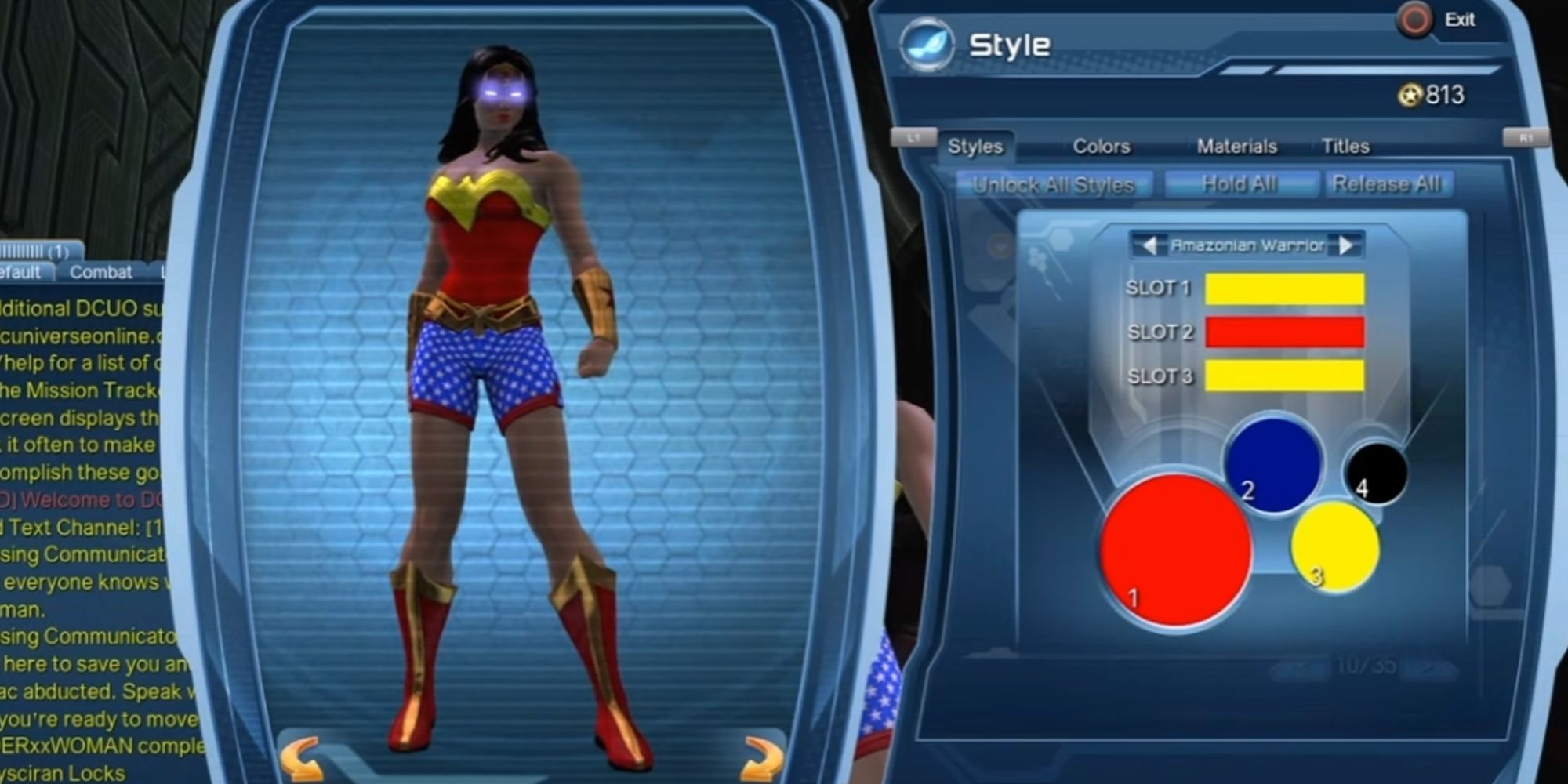 Creating Diana Prince in DC Universe Online.