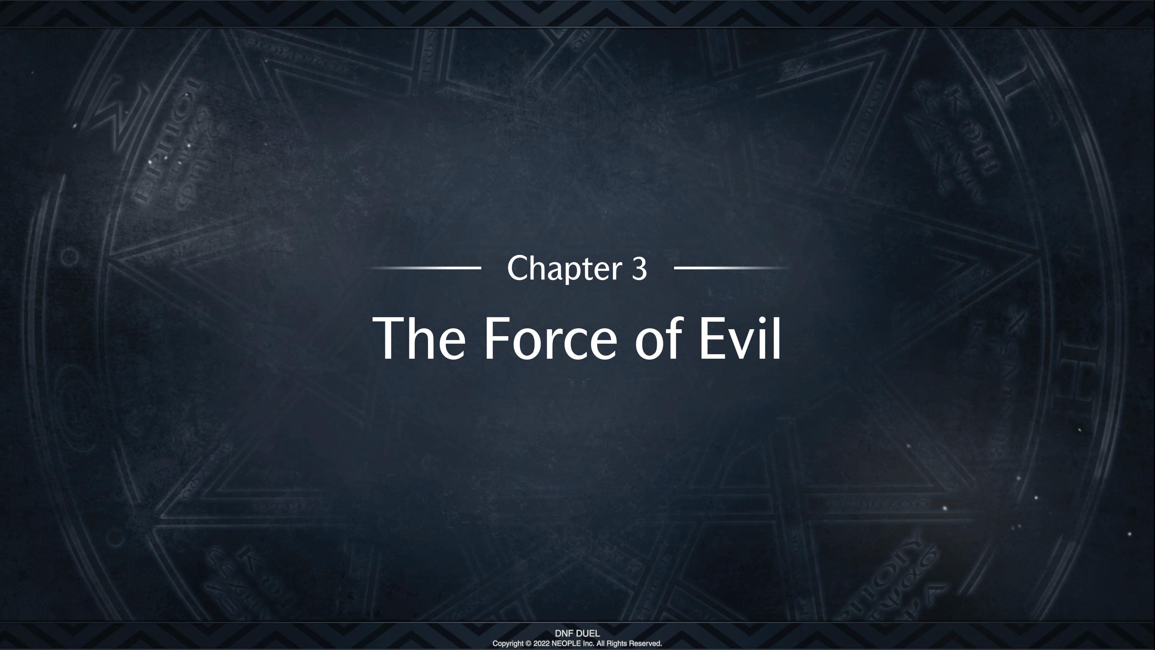 The screen for Ghostblade's Chapter 3.
