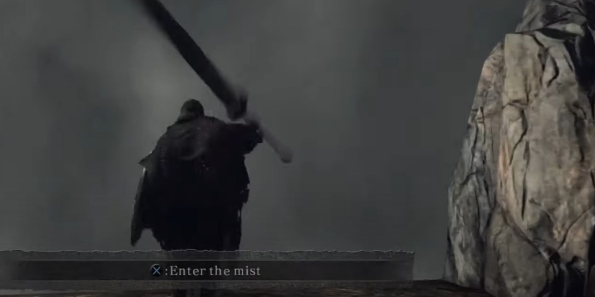 Dark Souls 2 Character Walking Through A Fog Door