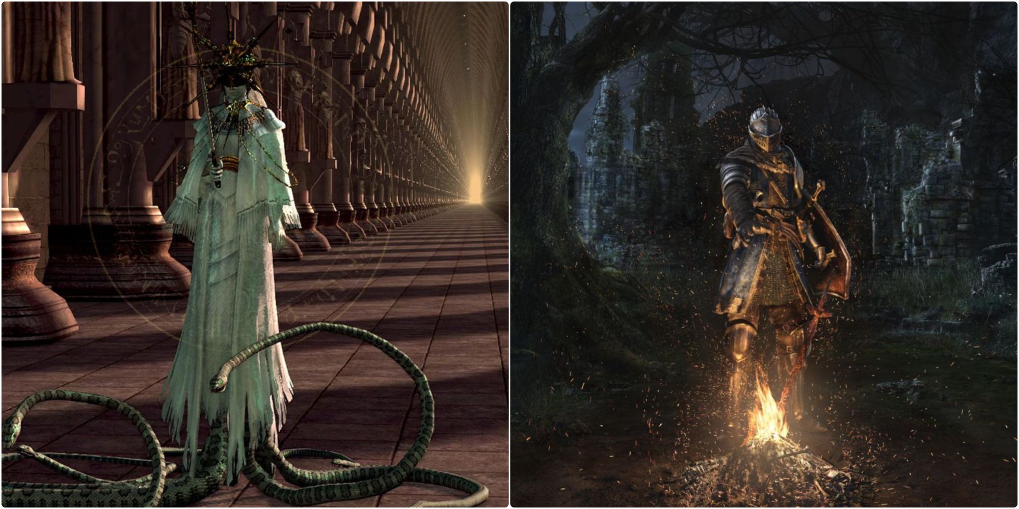 Dark Sun Gwyndolin and Dark Souls cover art collage