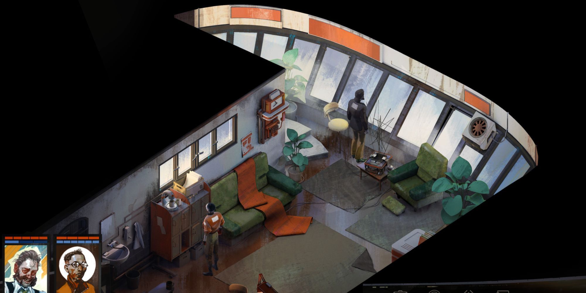 Disco Elysium - Harry and Kim explore port office