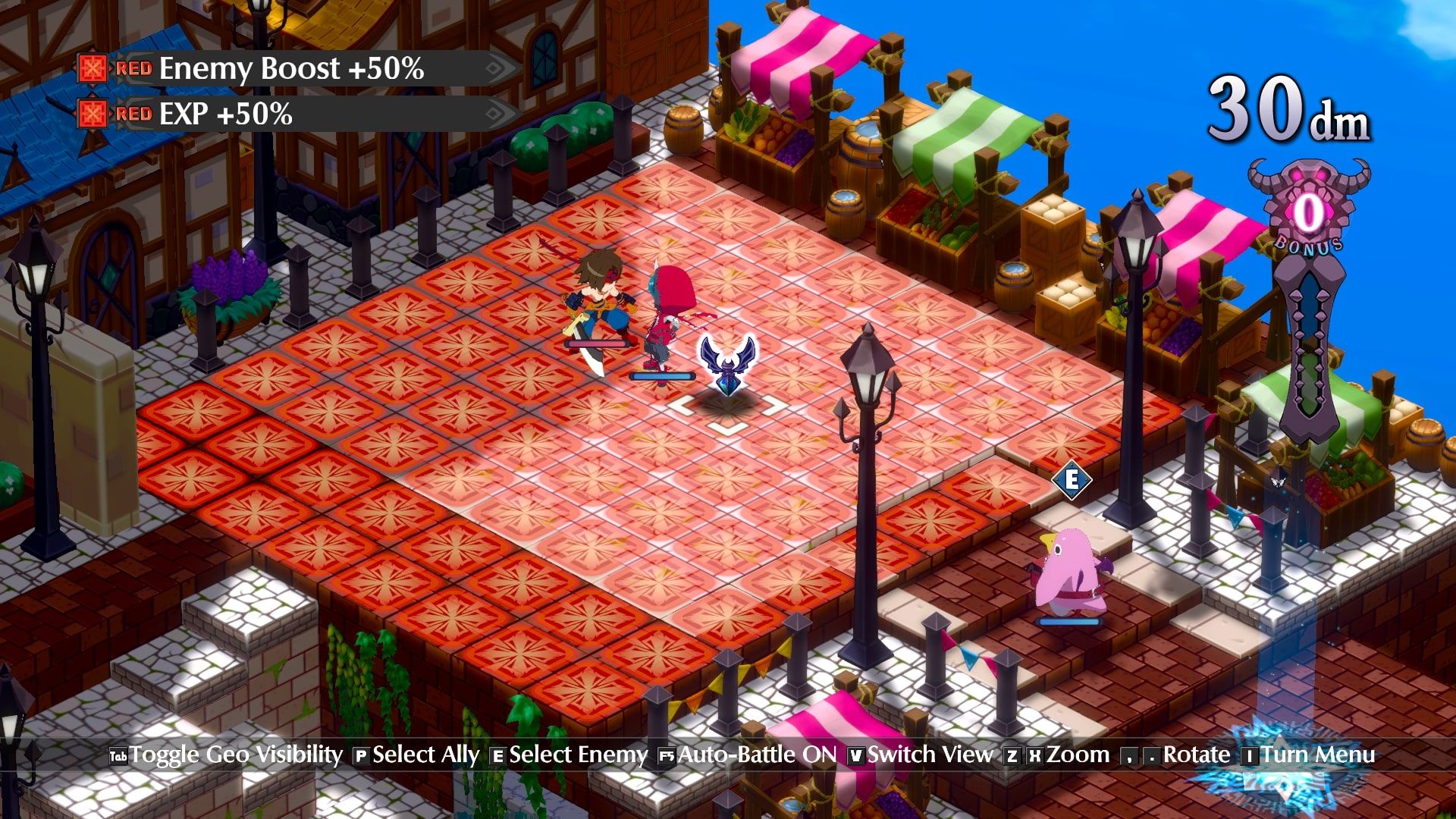 Disgaea 6 Zed and Yarmada fighting in Rich Man's Plaza