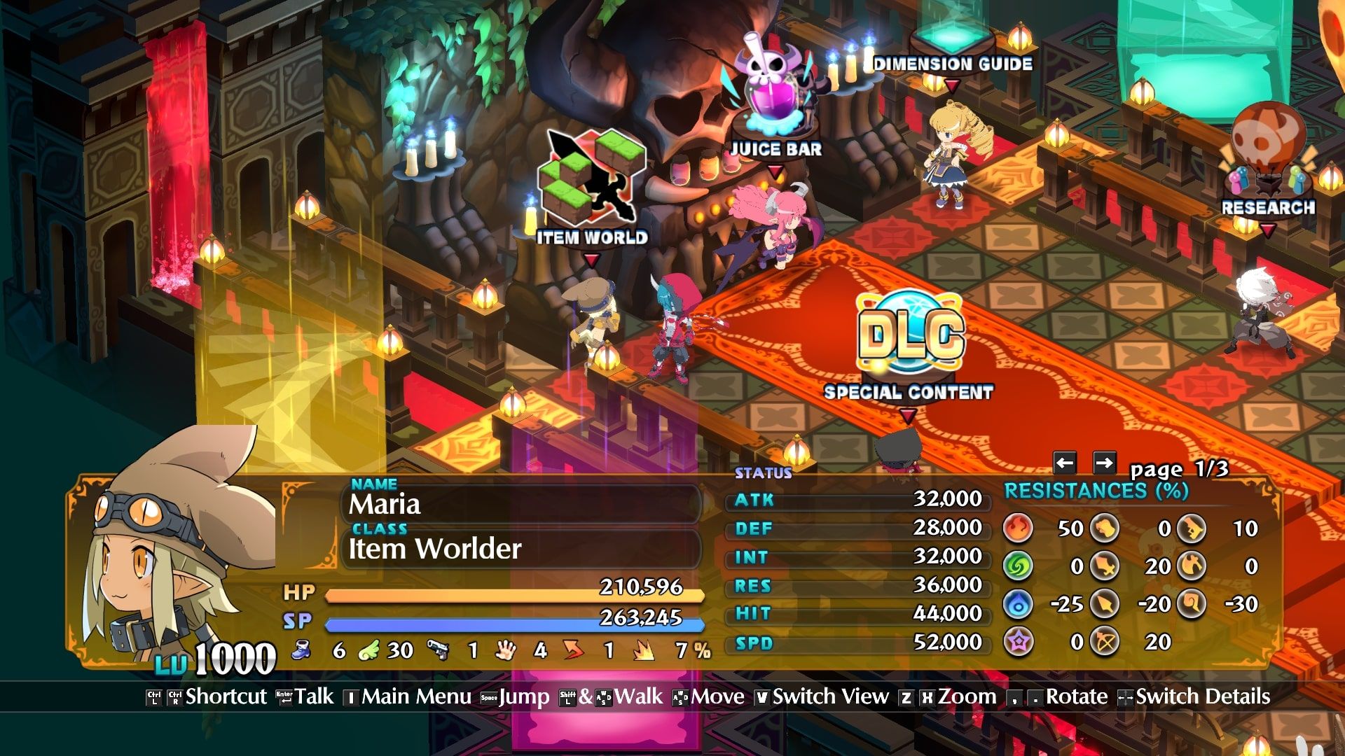 Disgaea 6 Zed next to the Item Worlder