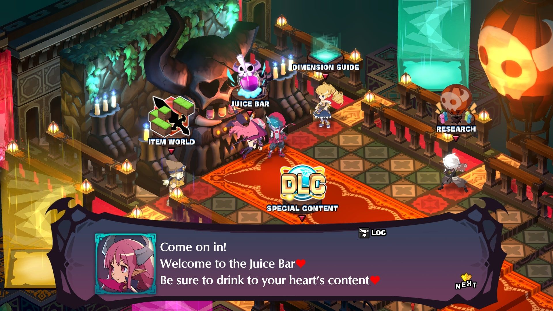 Disgaea 6 Juice Bar Zed talking to Succubus 