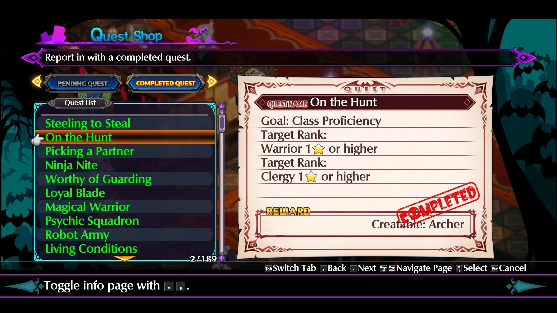 Disgaea 6 completed quests