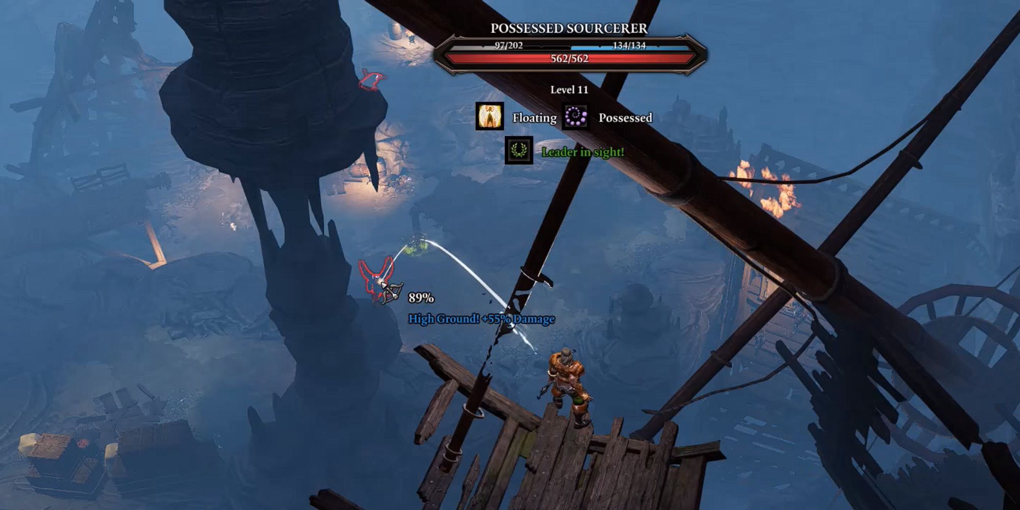 Divinity Original Sin II - Ifan attacking a Possessed Sourcerer from out of the main fight