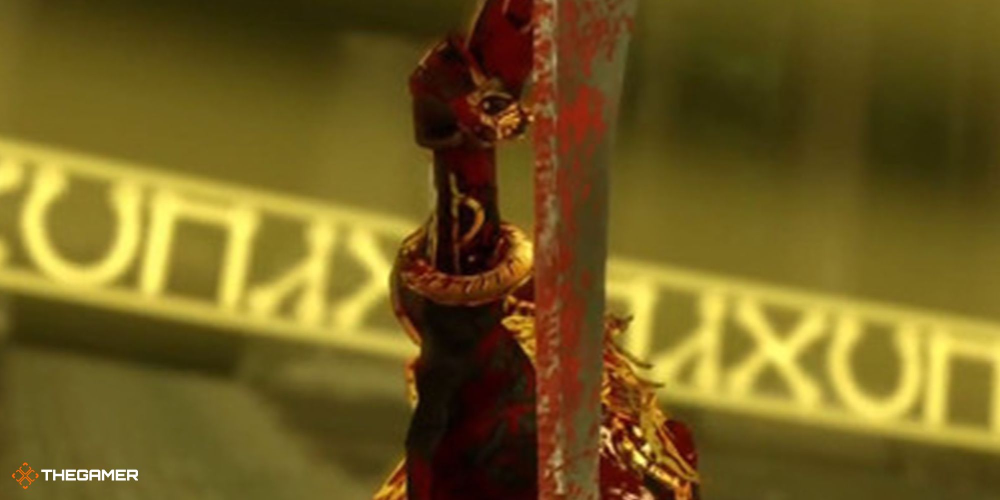 Drakengard - magic circle behind a bloody dagger