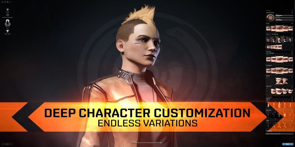 Eve Online character customization variations