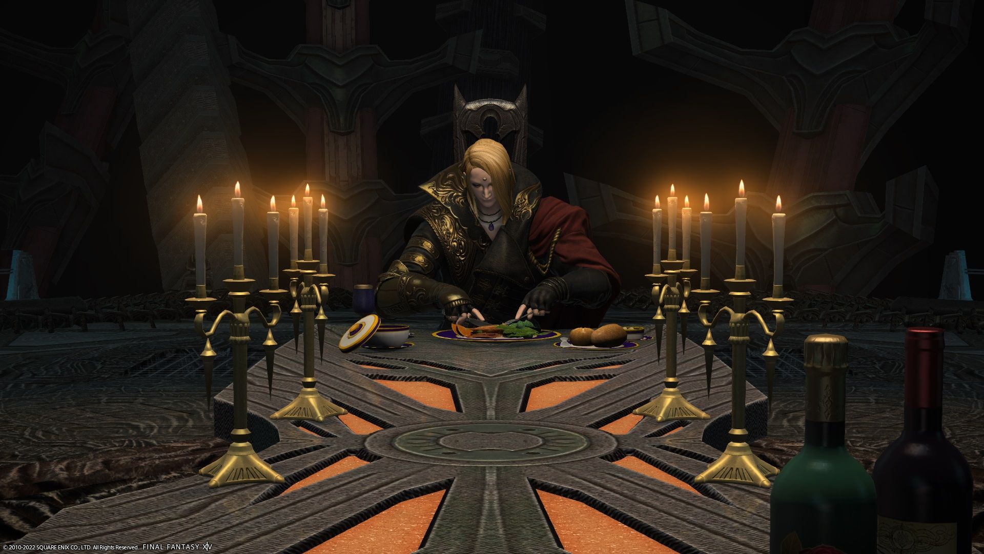 FF14 Zenos eating dinner