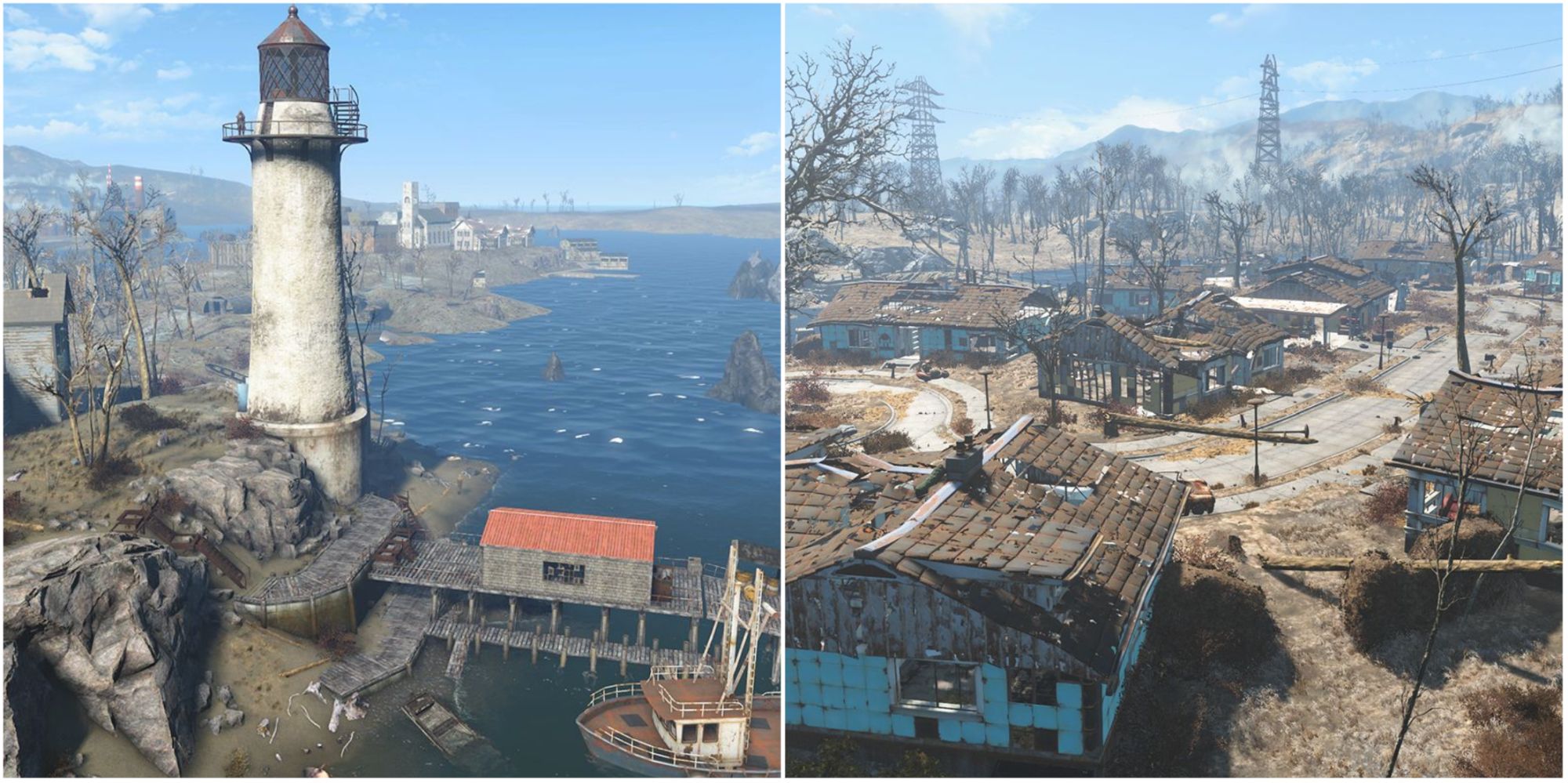 Fallout 4 Best Settlements Featured Split Image