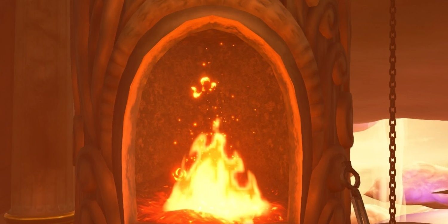 Screenshot of the fire in the Secluded Forge In Kingdom Hearts 3.