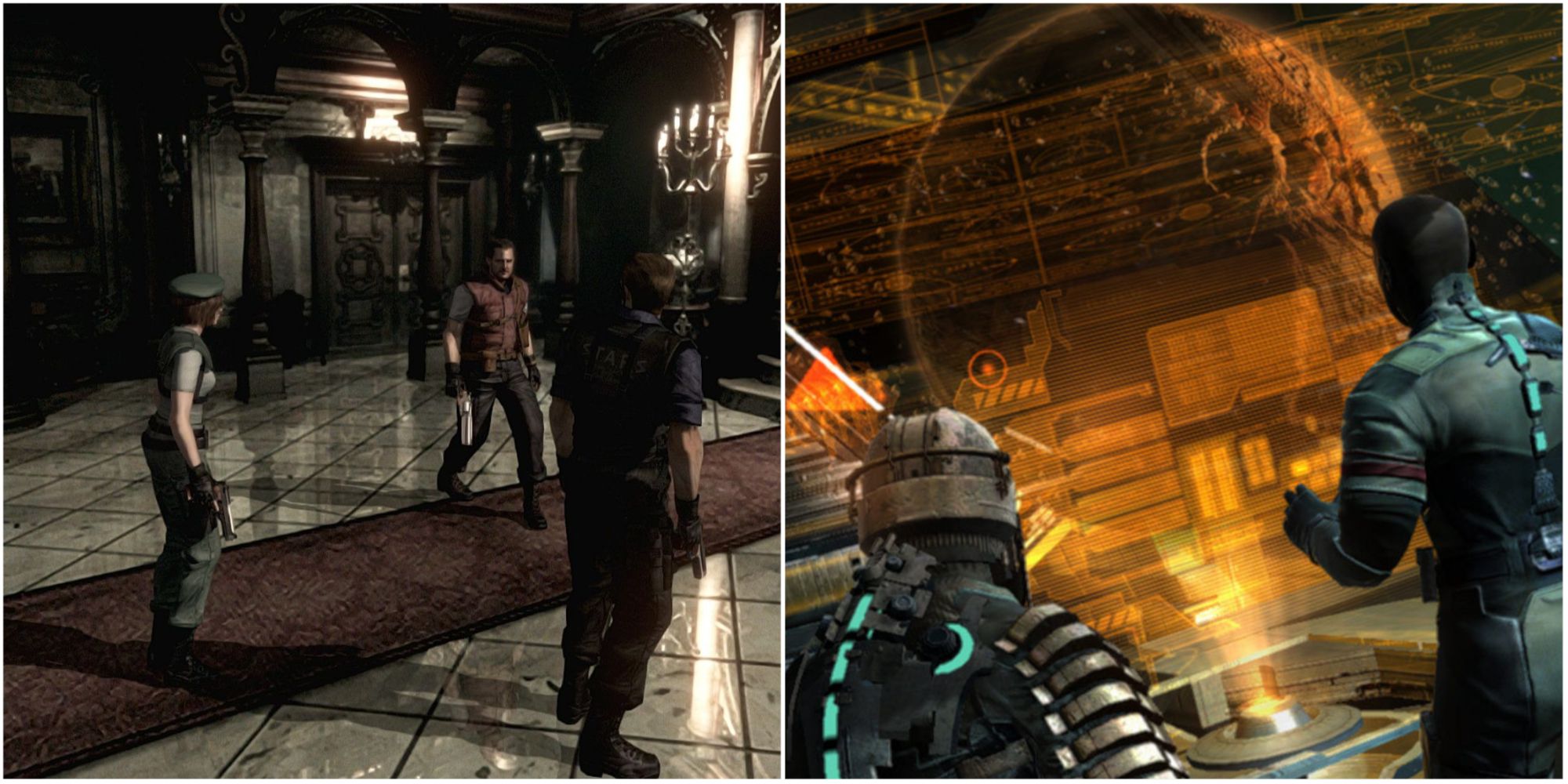 Games Set In One Location Featured Split Image Resident Evil and Dead Space