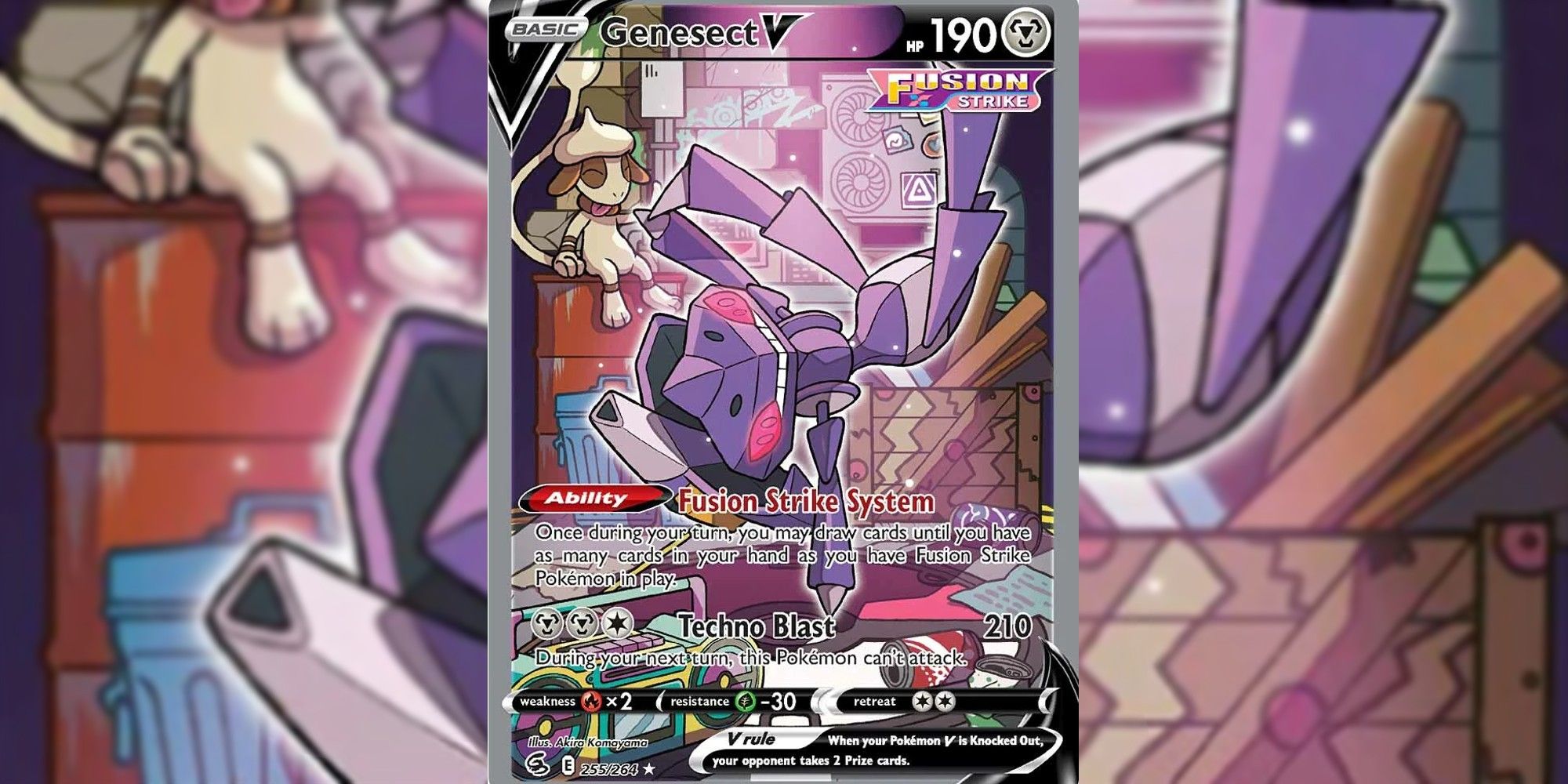 Genesect V card with blurred background