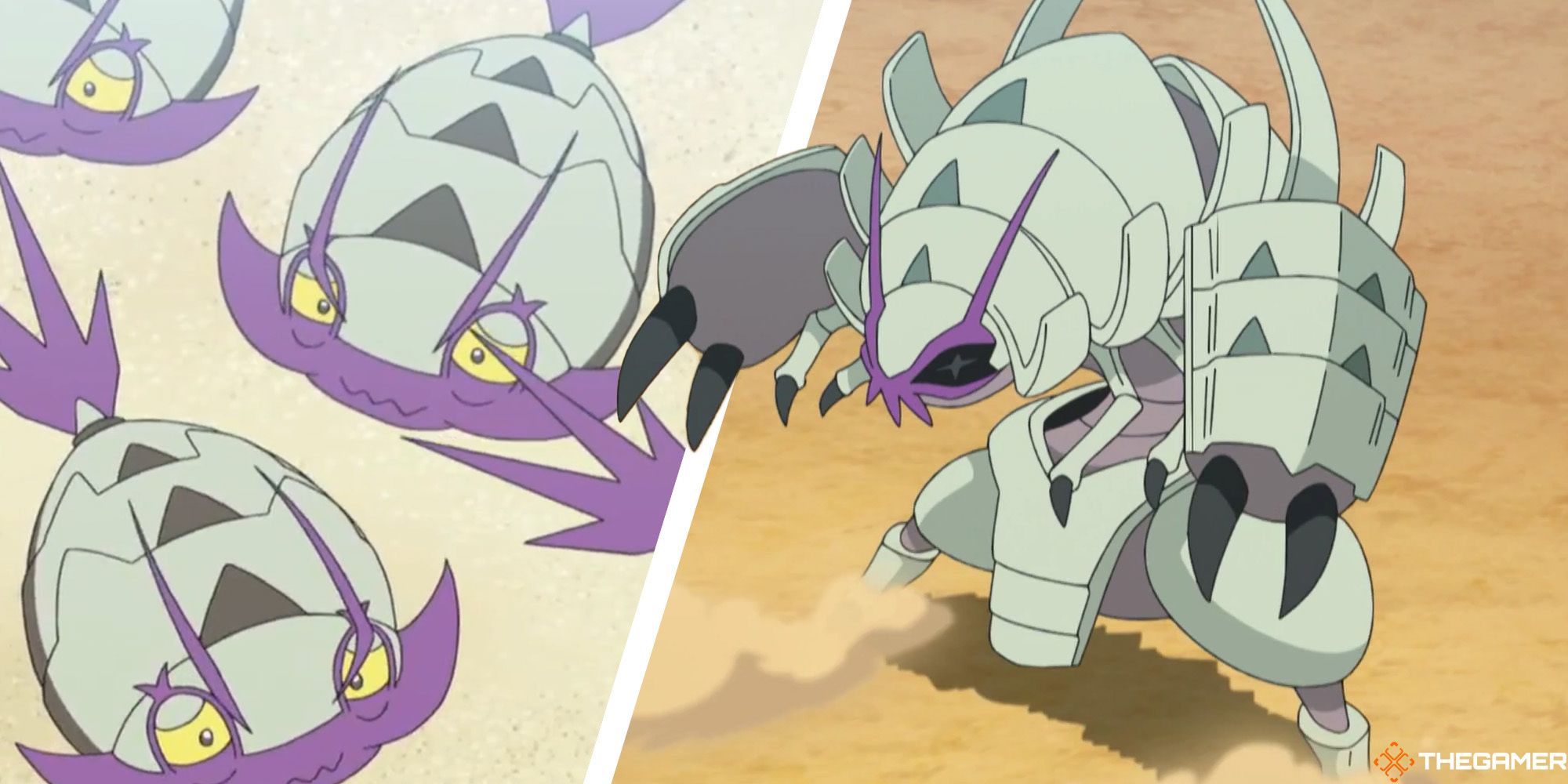 Golisopod and wimpod in the pokemon anime