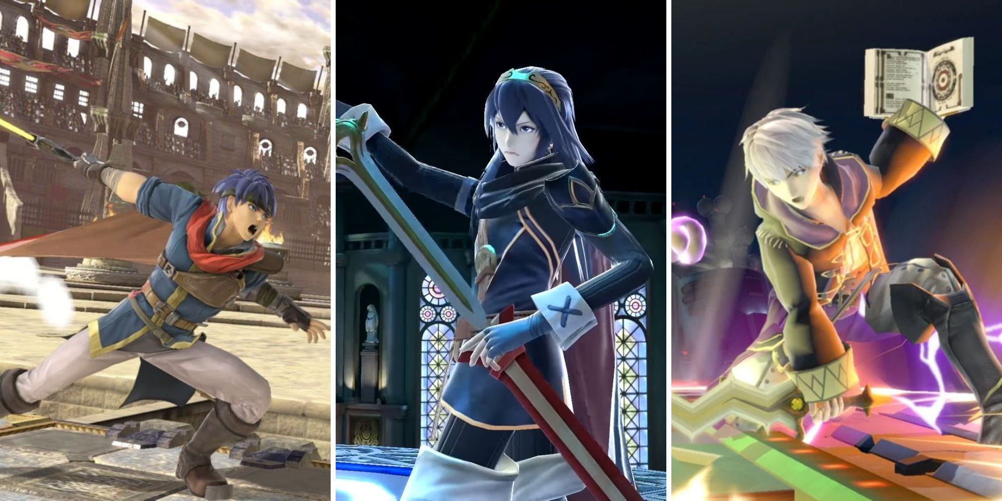 Ike lunges forward, Lucina draws her sword, Robin uses magic