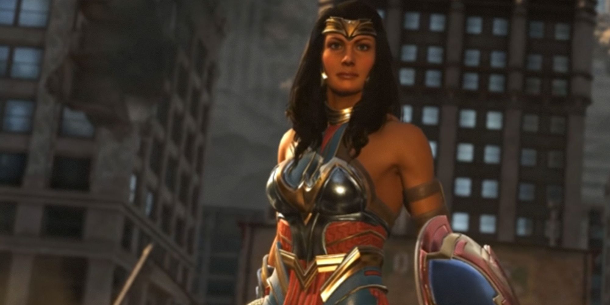 Wonder Woman cutscene in Injustice 2 story mode.