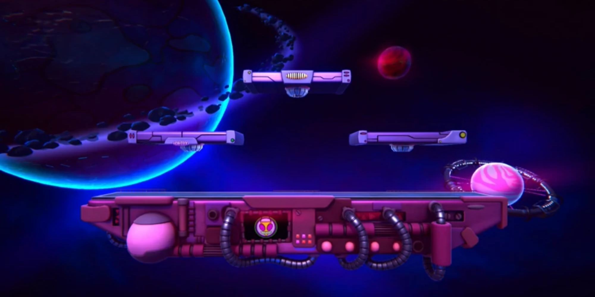 Irken Armada Invasion platforms float through space