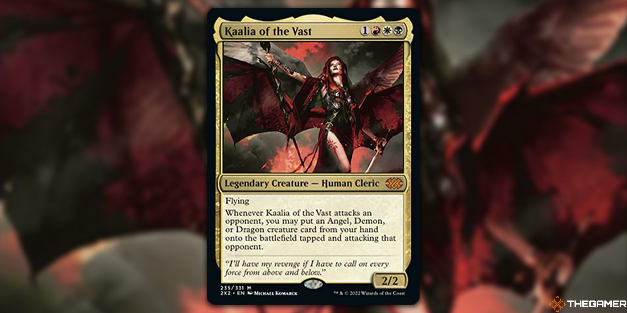 Image of Kaalia of the Vast card in Magic: The Gathering, with artwork by Michael Komarck