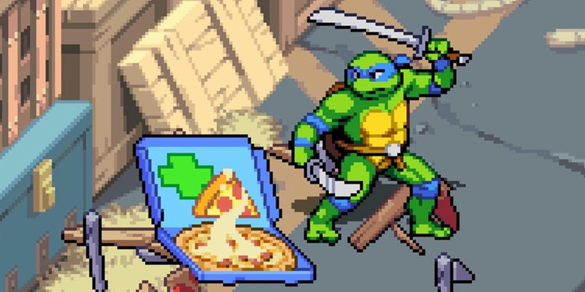 Leonardo with Pizza