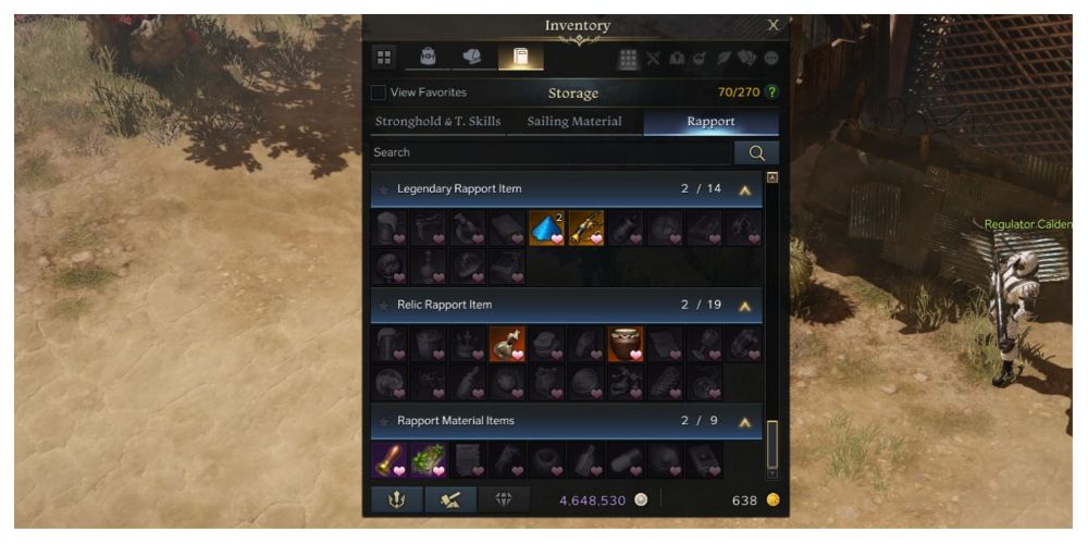 Lost Ark Rapport Guide inventory