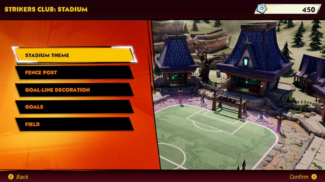Mario Strikers Battle League Club Stadium customization options