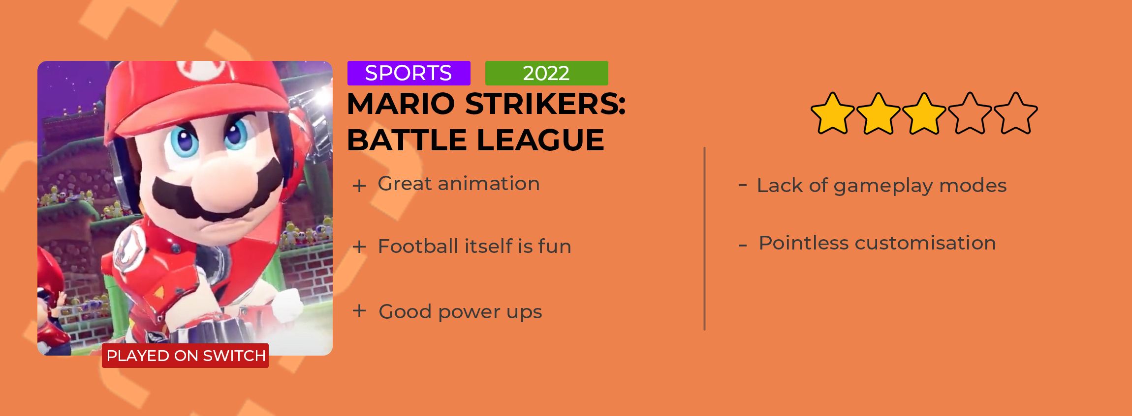 Mario Strikers review card