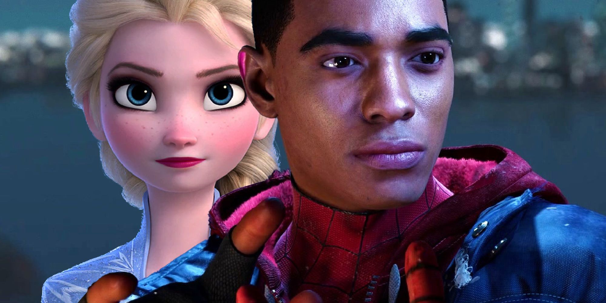 Miles Morales and Elsa from Frozen