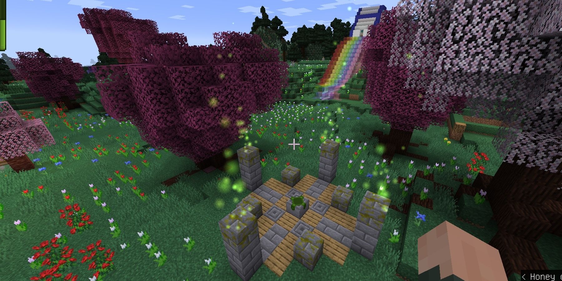Minecraft Nature's Aura Mod Altar Cherry Blossom Trees In Flower Forest