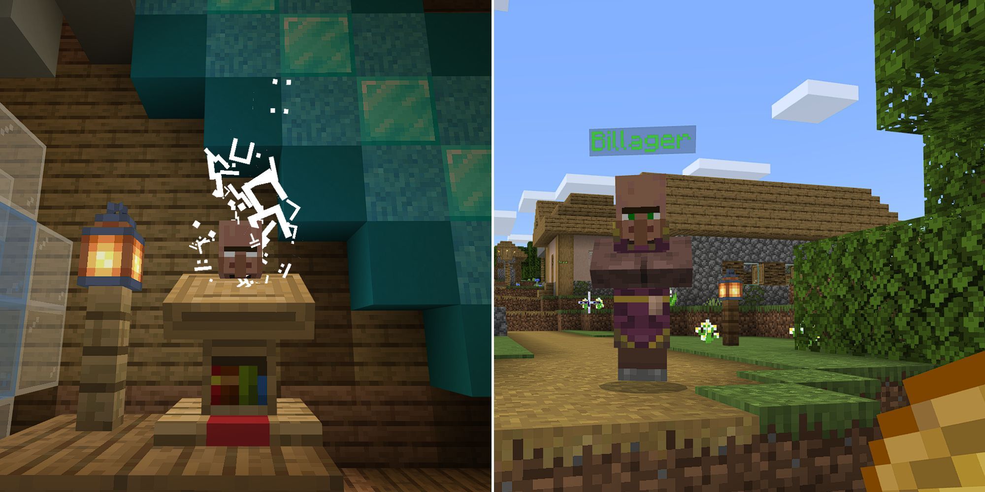 The summoning Scene and Meeting Billager the Villager in the Minecraft The Travelling Trader Adventure Map