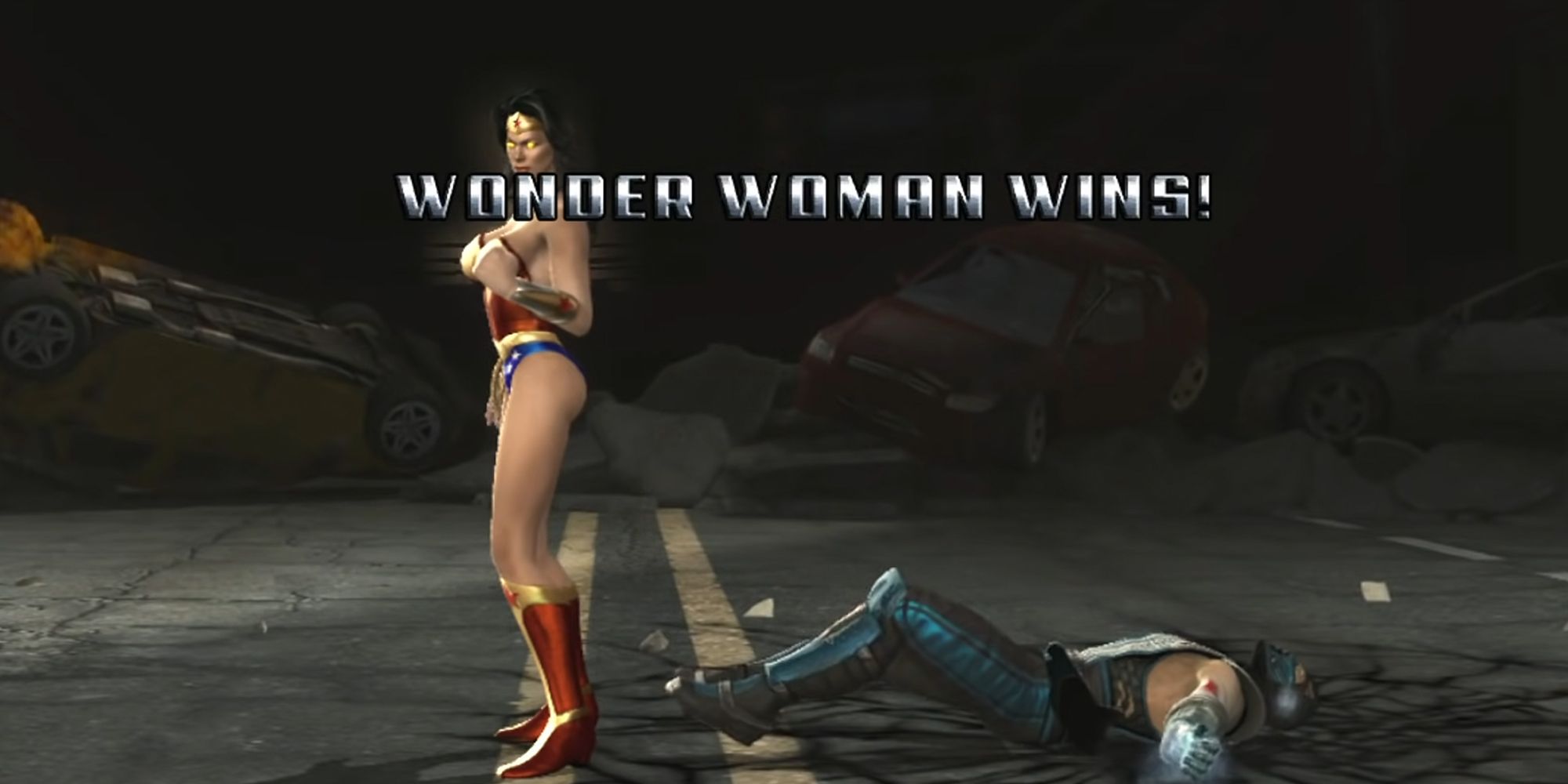Wonder Woman victory in Mortal Kombat vs. DC Universe.