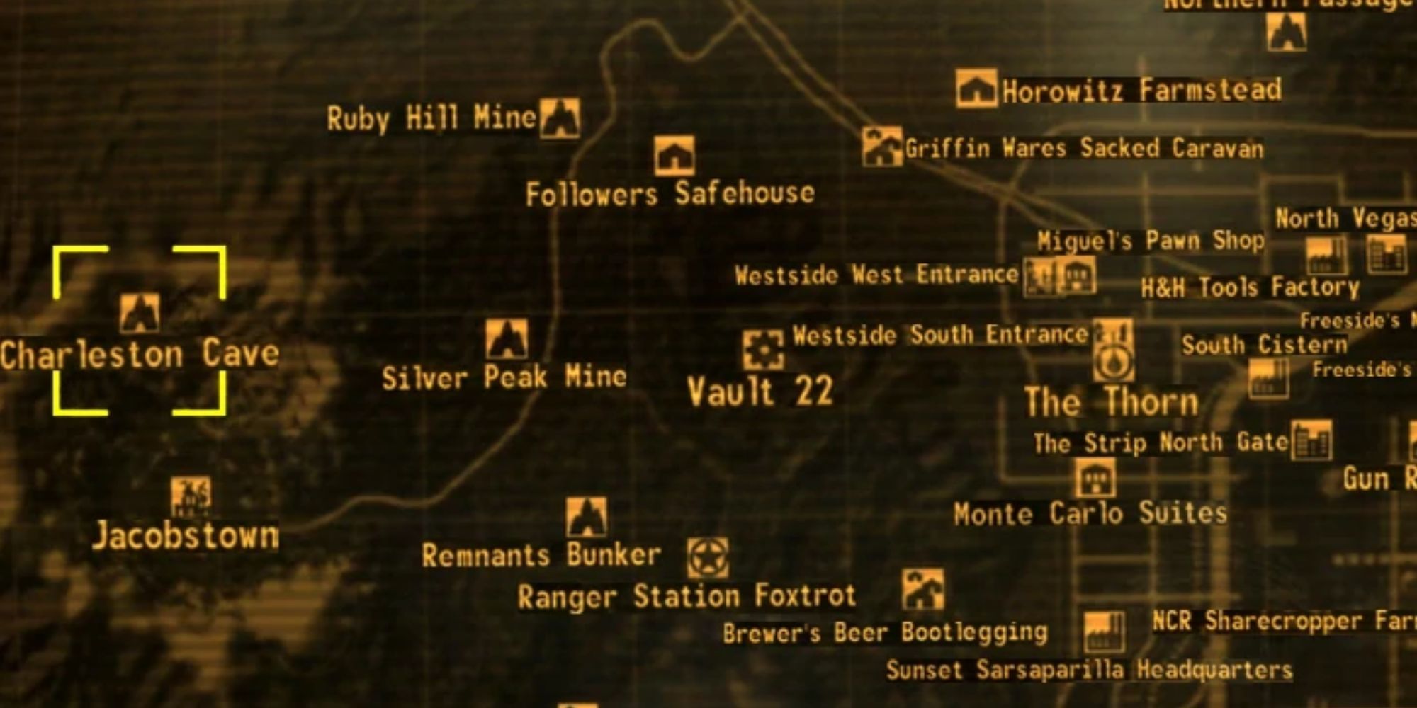 New Vegas Charleston Cave On The Map